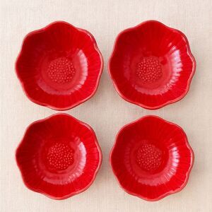 The Cellar Red Poppy Bowls 3.5” set of 4 – New, Macy’s Exclusive
